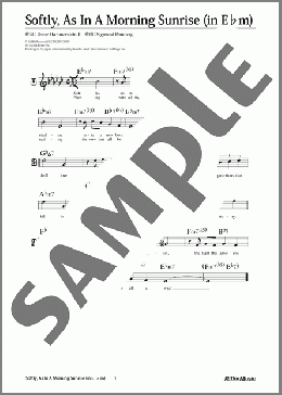 Softly, As In A Morning Sunrise (移調バージョン in E♭m)(Sigmund Romberg) 楽譜 メロディ 中級 ダウンロード