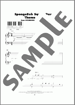 SpongeBob SquarePants Theme Song(Blaise Smith/Mark Harrison/Steve Hillenburg/Derek Drym) 楽譜 ピアノ（ソロ） ダウンロード