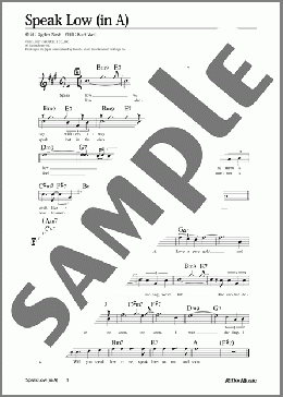 Speak Low (移調バージョン in A)(Kurt Weill) 楽譜 メロディ 中級 ダウンロード