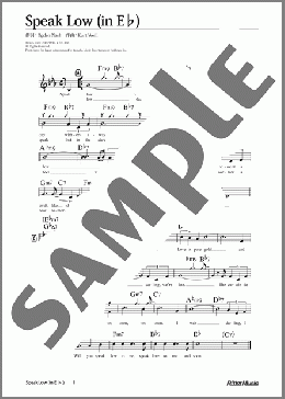 Speak Low (移調バージョン in E♭)(Kurt Weill) 楽譜 メロディ 中級 ダウンロード