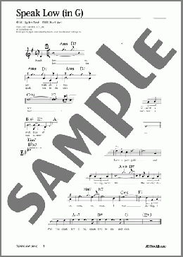 Speak Low (移調バージョン in G)(Kurt Weill) 楽譜 メロディ 中級 ダウンロード