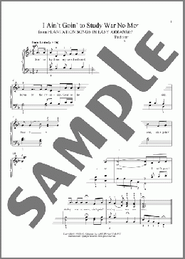 I Ain't Goin' To Study War No More(African-American Spiritual) 楽譜 ピアノ（ソロ） ダウンロード