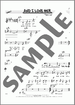 And I Love Her (Low Voice)(The Beatles) 楽譜 その他 ダウンロード