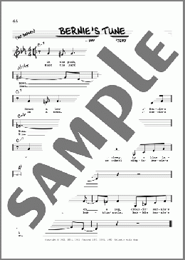 Bernie's Tune (Low Voice)(Mike Stoller) 楽譜 その他 ダウンロード