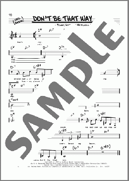 Don't Be That Way (Low Voice)(Benny Goodman) 楽譜 その他 ダウンロード