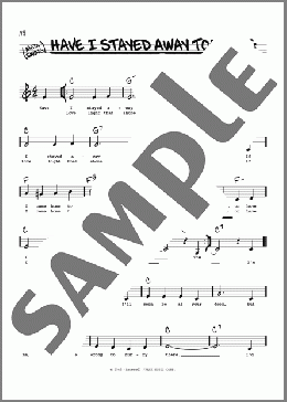 Have I Stayed Away Too Long (Low Voice)(Frank Loesser) 楽譜 その他 ダウンロード