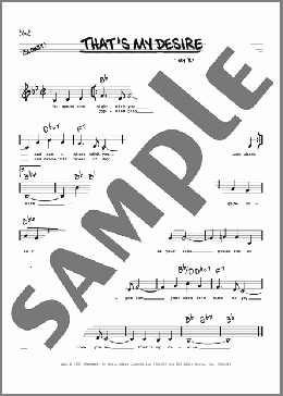 That's My Desire (Low Voice)(Carroll Loveday) 楽譜 その他 ダウンロード
