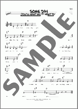 Some Day (You'll Want Me To Want You) (Low Voice)(T.G. Sheppard/The Mills Brothers) 楽譜 その他 ダウンロード