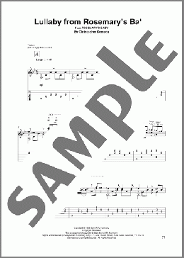 Lullaby From Rosemary's Baby (arr. David Jaggs)(Christopher Komeda) 楽譜 ギター（その他） ダウンロード