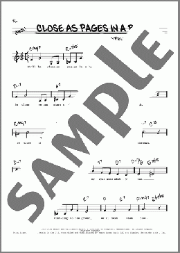 Close As Pages In A Book (Low Voice)(Benny Goodman/Dick Haymes Deanna Durbin/Maureen Cannon, Wilbur Evans) 楽譜 その他 ダウンロード