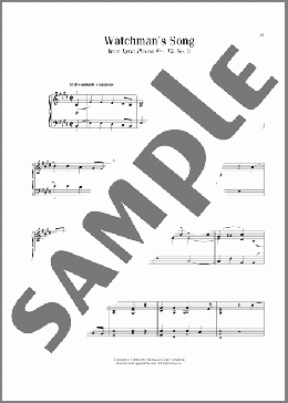 Watchman's Song, Op. 12, No. 3(Edvard Grieg) 楽譜 ピアノ（ソロ） ダウンロード