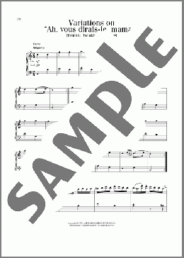 Variations On ”Ah, vous dirai-je, maman,” K 265 (Twinkle, Twinkle, Little Star)(Wolfgang Amadeus Mozart) 楽譜 ピアノ（ソロ） ダウンロード