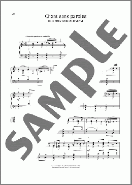 Chant Sans Paroles, Op. 2, No. 3(Pyotr Il'yich Tchaikovsky) 楽譜 ピアノ（ソロ） ダウンロード