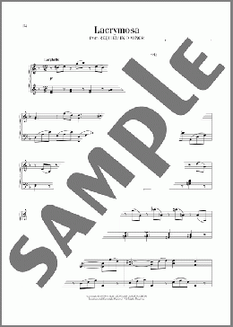 Lacrymosa(Wolfgang Amadeus Mozart) 楽譜 ピアノ（ソロ） ダウンロード
