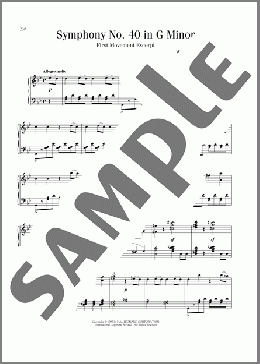 Symphony No. 40 In G Minor, First Movement Excerpt(Wolfgang Amadeus Mozart) 楽譜 ピアノ（ソロ） ダウンロード