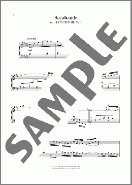 Sarabande, BWV 814(Johann Sebastian Bach) 楽譜 ピアノ（ソロ） ダウンロード