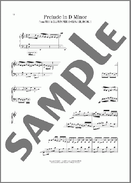 Prelude No. 6 In D Minor, BWV 875(Johann Sebastian Bach) 楽譜 ピアノ（ソロ） ダウンロード