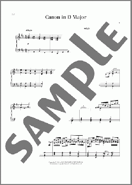 Canon In D(Johann Pachelbel) 楽譜 ピアノ（ソロ） ダウンロード
