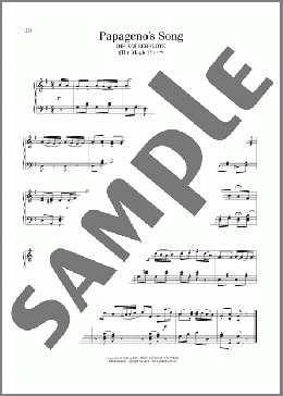 Ein Madchen Oder Weibchen (Papageno's Song)(Wolfgang Amadeus Mozart) 楽譜 ピアノ（ソロ） ダウンロード