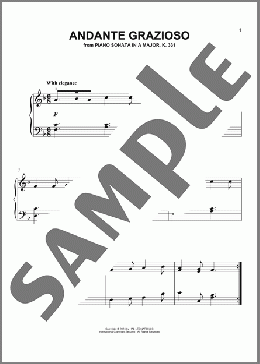 Andante Grazioso, K. 331 (Theme)(Wolfgang Amadeus Mozart) 楽譜 ピアノ（ソロ） ダウンロード