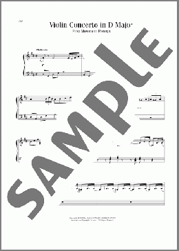 Violin Concerto in D Major, Op. 35, First Movement Excerpt(Pyotr Il'yich Tchaikovsky) 楽譜 ピアノ（ソロ） ダウンロード