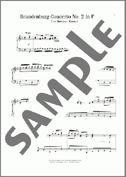Brandenburg Concerto No. 2 in F Major, First Movement Excerpt(Johann Sebastian Bach) 楽譜 ピアノ（ソロ） ダウンロード