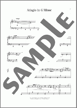 Adagio in G Minor(Tomaso Albinoni) 楽譜 ピアノ（ソロ） ダウンロード
