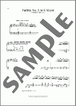 Partita No. 3 In E Major, BWV 1006(Johann Sebastian Bach) 楽譜 ピアノ（ソロ） ダウンロード