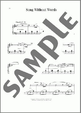 Chant Sans Paroles, Op. 40, No. 6(Pyotr Il'yich Tchaikovsky) 楽譜 ピアノ（ソロ） ダウンロード