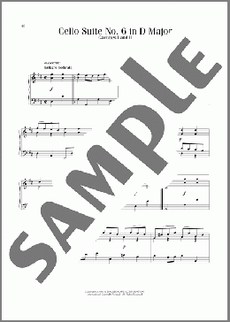 Gavotte I & II (from the 6th Cello Suite)(Johann Sebastian Bach) 楽譜 ピアノ（ソロ） ダウンロード