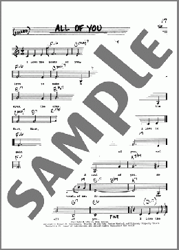 All Of You (Low Voice)(Cole Porter) 楽譜 その他 ダウンロード