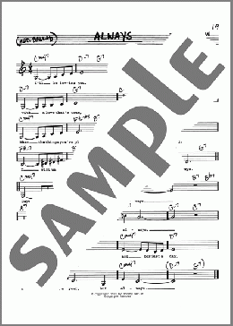 Always (Low Voice)(Irving Berlin) 楽譜 その他 ダウンロード