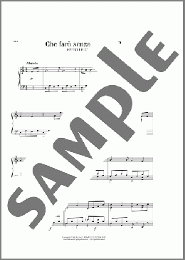 Che Faro Senza Euridice? (Orpheus And Eurydice)(Christoph Willibald Gluck) 楽譜 ピアノ（ソロ） ダウンロード