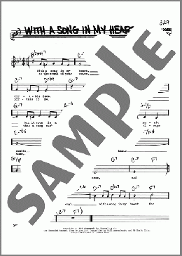 With A Song In My Heart (Low Voice)(Lorenz Hart/Rodgers & Hart/Richard Rodgers) 楽譜 その他 ダウンロード