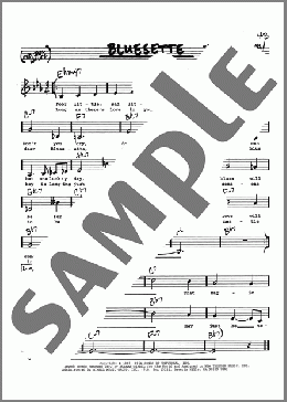 Bluesette (Low Voice)(Sarah Vaughn/Toots Thielemans) 楽譜 その他 ダウンロード