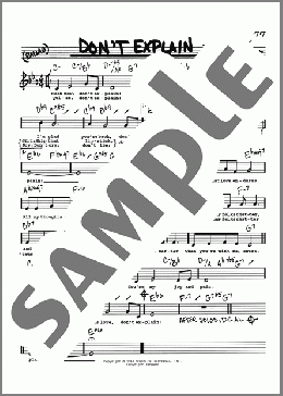 Don't Explain (Low Voice)(Arthur Herzog/Billie Holiday) 楽譜 その他 ダウンロード