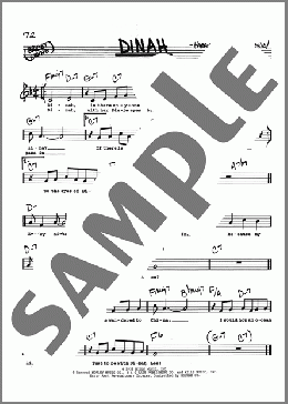 Dinah (Low Voice)(Joe Young/Harry Akst/Sam M. Lewis) 楽譜 その他 ダウンロード