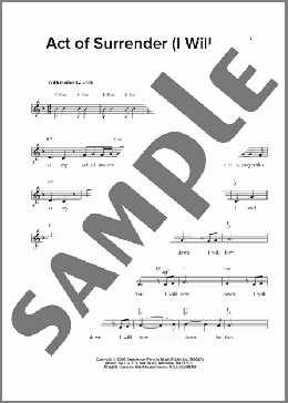 Act Of Surrender (I Will Bow)(Scott Riggan) 楽譜 その他 ダウンロード