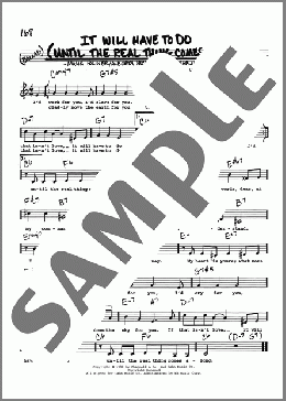It Will Have To Do Until The Real Thing Comes Along (Low Voice)(Sammy Cahn/Saul Chaplin/Alberta Nichols/Mann Holiner/L.E. Freeman) 楽譜 その他 ダウンロード