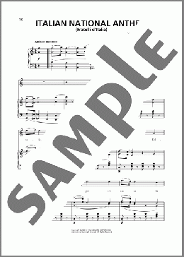 Italian National Anthem (Fratelli d'Italia)(Michele Novaro/Goffredo Mameli) 楽譜 ピアノ & ボーカル & ギター ダウンロード