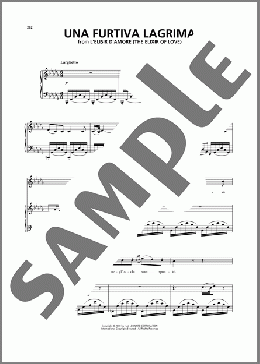 Una Furtiva Lagrima (The Elixir Of Love)(Gaetano Donizetti) 楽譜 ピアノ & ボーカル & ギター ダウンロード