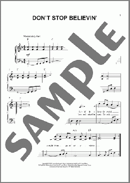 Don't Stop Believin'(Journey) 楽譜 ピアノ（ソロ） ダウンロード