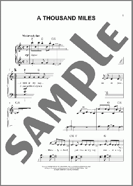 A Thousand Miles(Vanessa Carlton) 楽譜 ピアノ（ソロ） ダウンロード