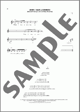 When I Was A Cowboy (Western Plains) (Cow Cow Yicky Yicky Yea)(Lead Belly) 楽譜 その他 ダウンロード