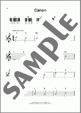 Canon In D(Johann Pachelbel) 楽譜 ピアノ（ソロ） ダウンロード