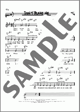 Don't Blame Me (Low Voice)(Jimmy McHugh/Dorothy Fields) 楽譜 その他 ダウンロード
