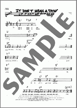 It Don't Mean A Thing (If It Ain't Got That Swing) (Low Voice)(Duke Ellington) 楽譜 その他 ダウンロード
