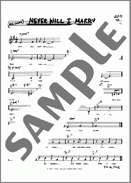 Never Will I Marry (Low Voice)(Frank Loesser) 楽譜 その他 ダウンロード