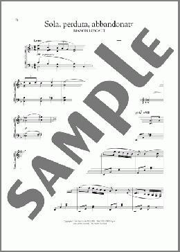 Sola, Perduta, Abbandonata(Giacomo Puccini) 楽譜 ピアノ（ソロ） ダウンロード