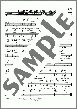 More Than You Know (Low Voice)(William Rose/Edward Eliscu/Vincent Youmans) 楽譜 その他 ダウンロード